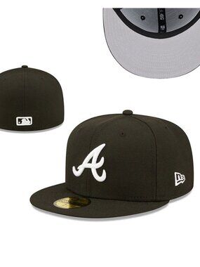 New Era Atlanta Braves Black & White Fitted Hat